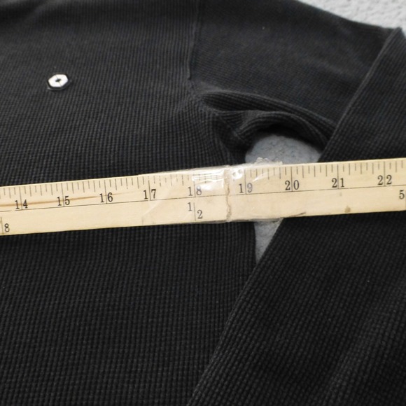 South Pole Mens Medium Thermal Long Sleeve Shirt Black Waffle Knit Casual - Picture 8 of 10